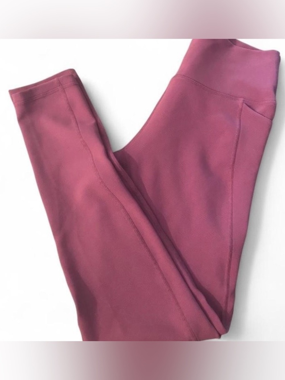 Senita Athletics Mauve Ribbed Performance Leggings